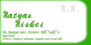 matyas miskei business card